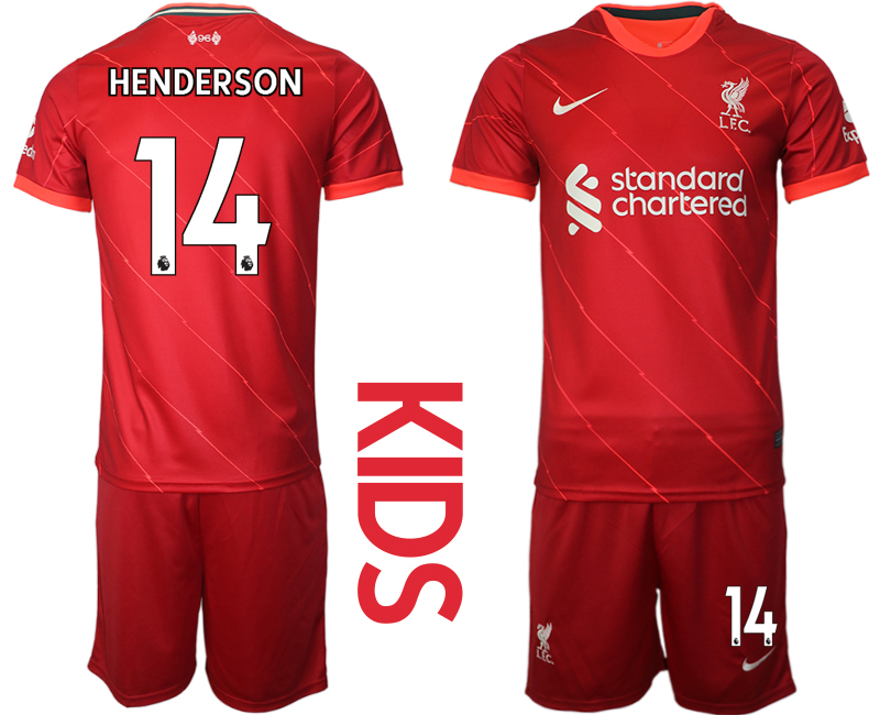 Youth 2021-2022 Club Liverpool home red #14 Soccer Jersey->youth soccer jersey->Youth Jersey